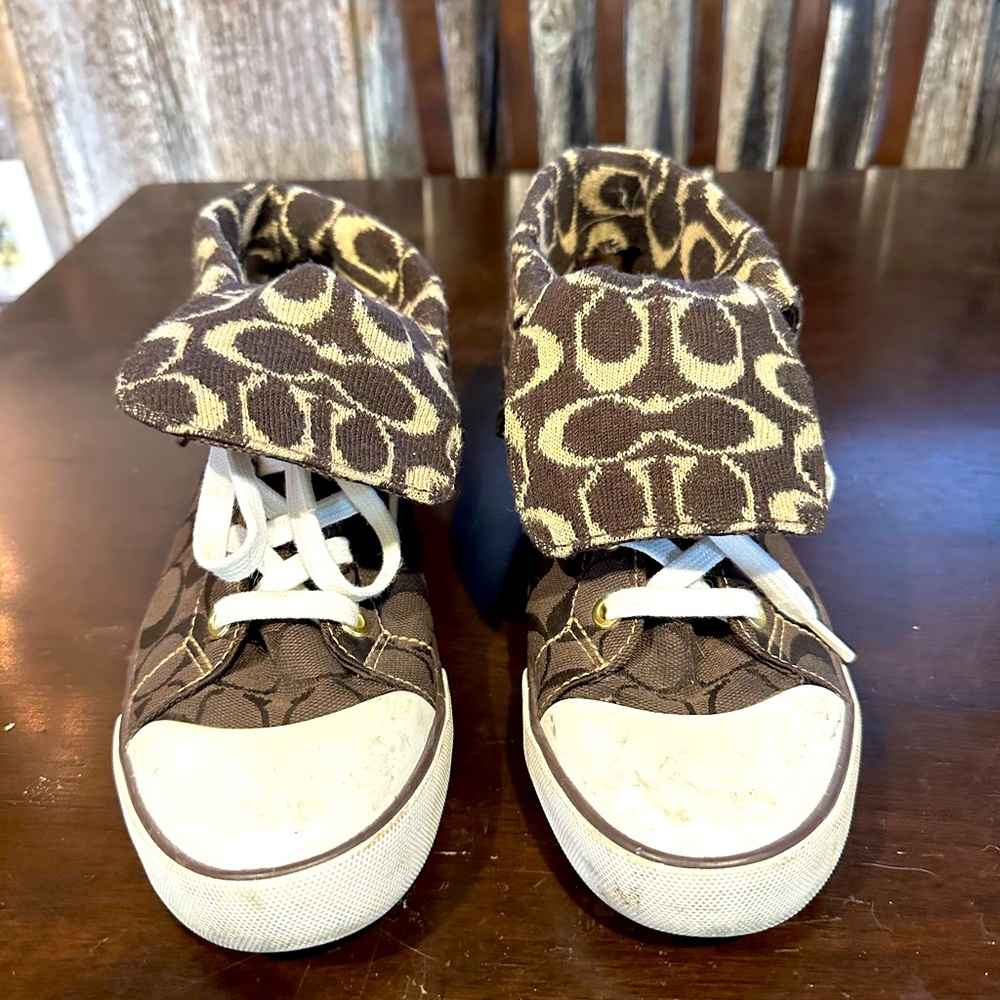 USED COACH HIGH TOP SHOES